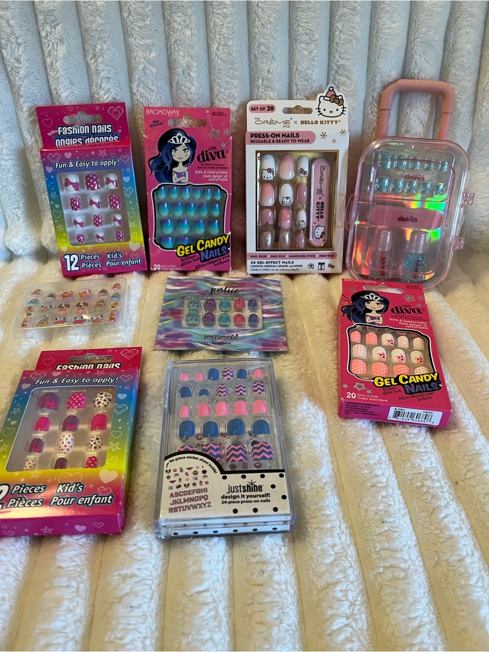 Assorted Press-On & Gel Kids Nail Sets -  9 sets